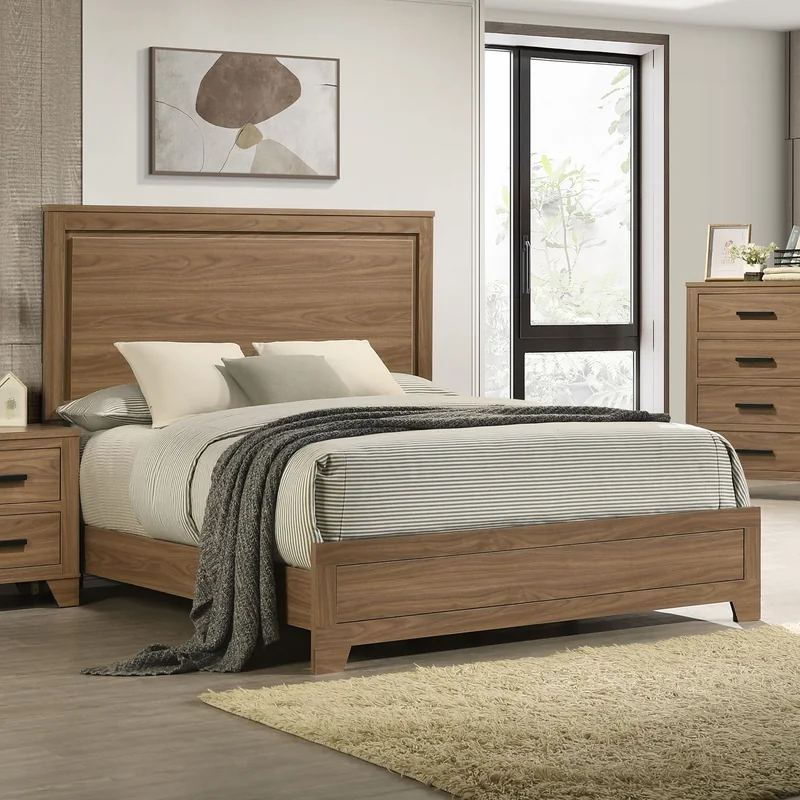 Warm modern bedroom interior